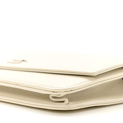 Chanel Caviar Sevruga Wallet on Chain WOC White 11 of 12