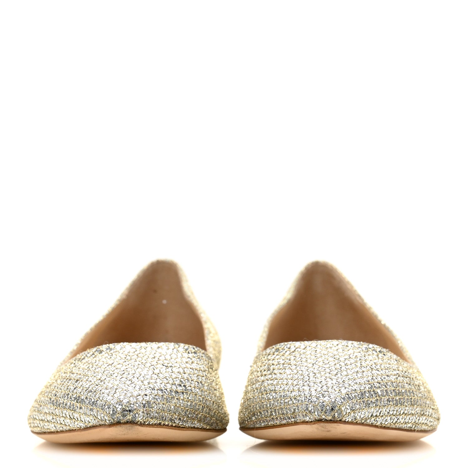 Jimmy Choo Glitter Romy Flats 39 Champagne 1889494 – FASHIONPHILE