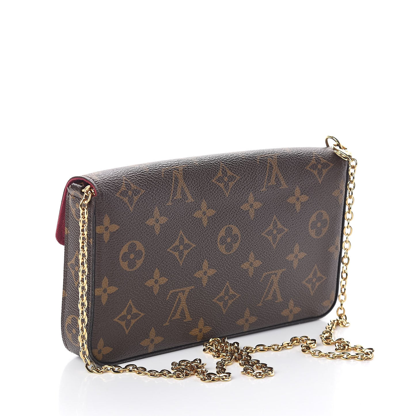 Monogram Pochette Felicie Chain Wallet Fuchsia