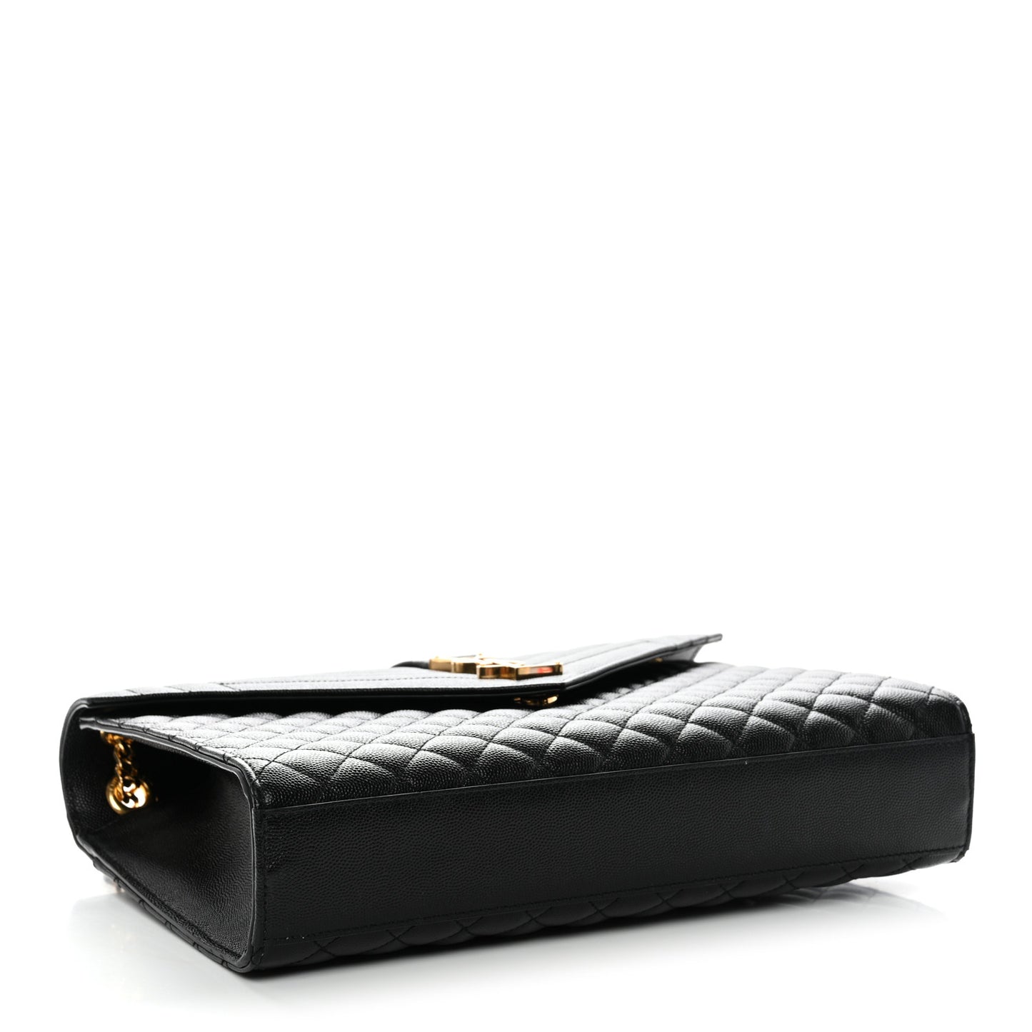 Grain De Poudre Textured Mixed Matelasse Large Triquilt Monogram Satchel Black