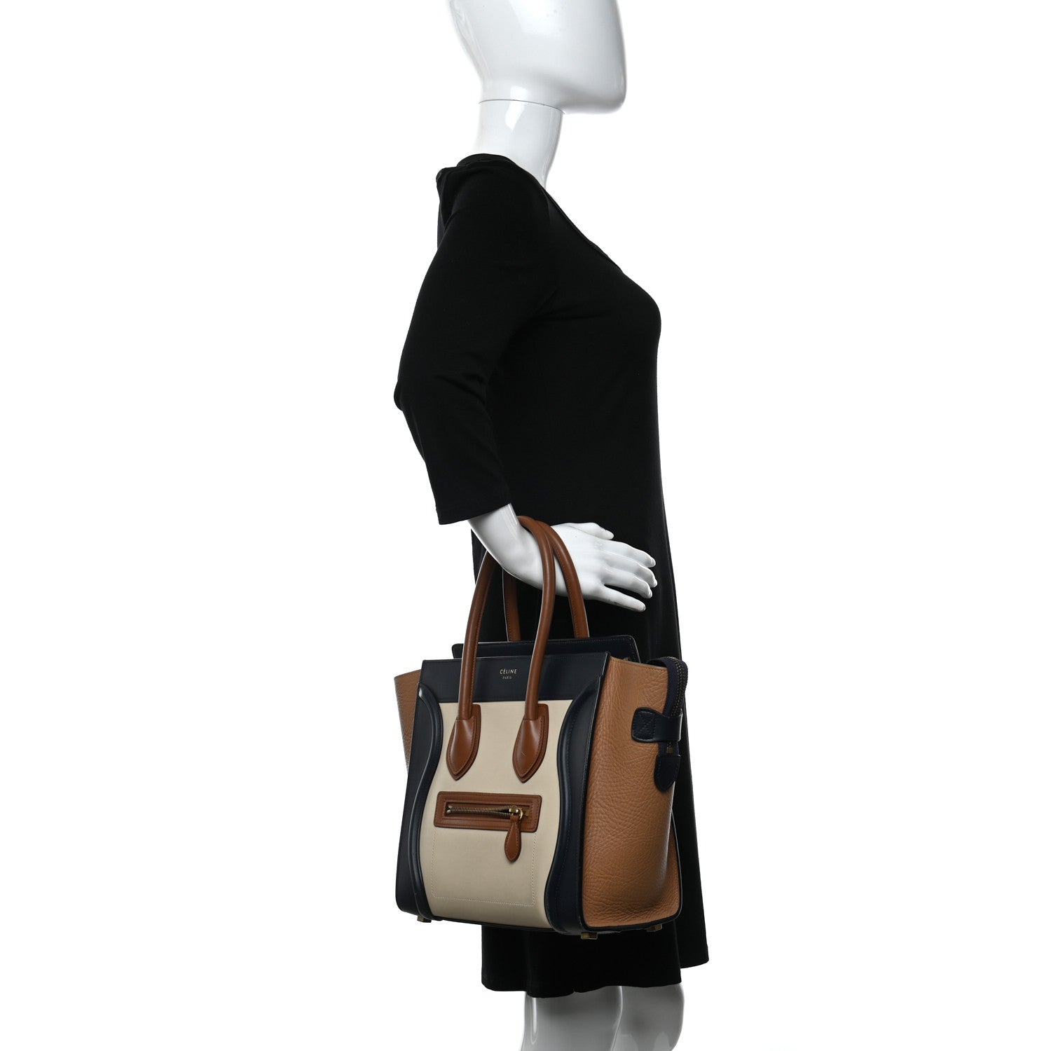 Celine Smooth Calfskin Bullhide Micro Tri-Color Luggage Brown 2 of 18