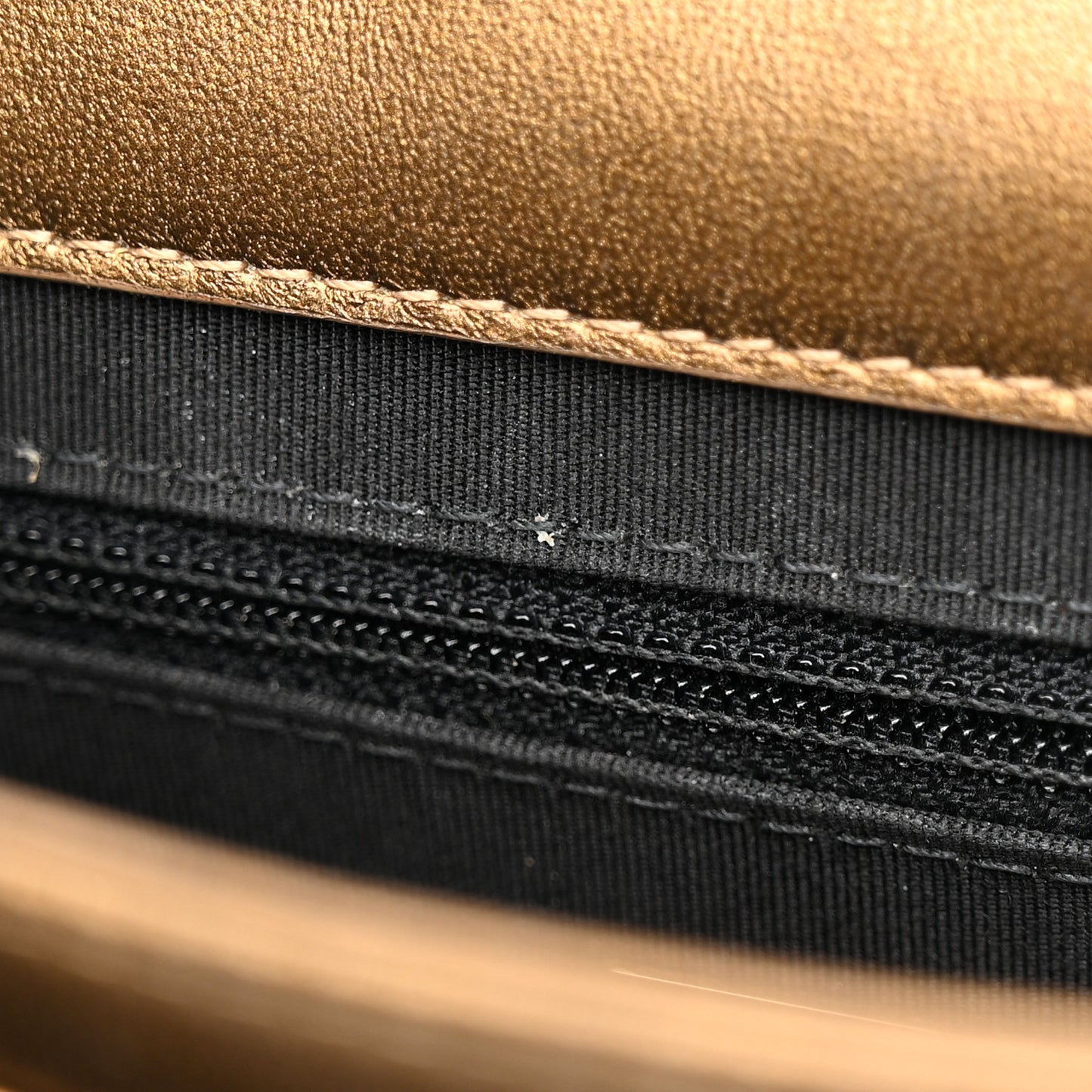 Metallic Calfskin Caviar Quilted Mini Chain Handle Flap Gold