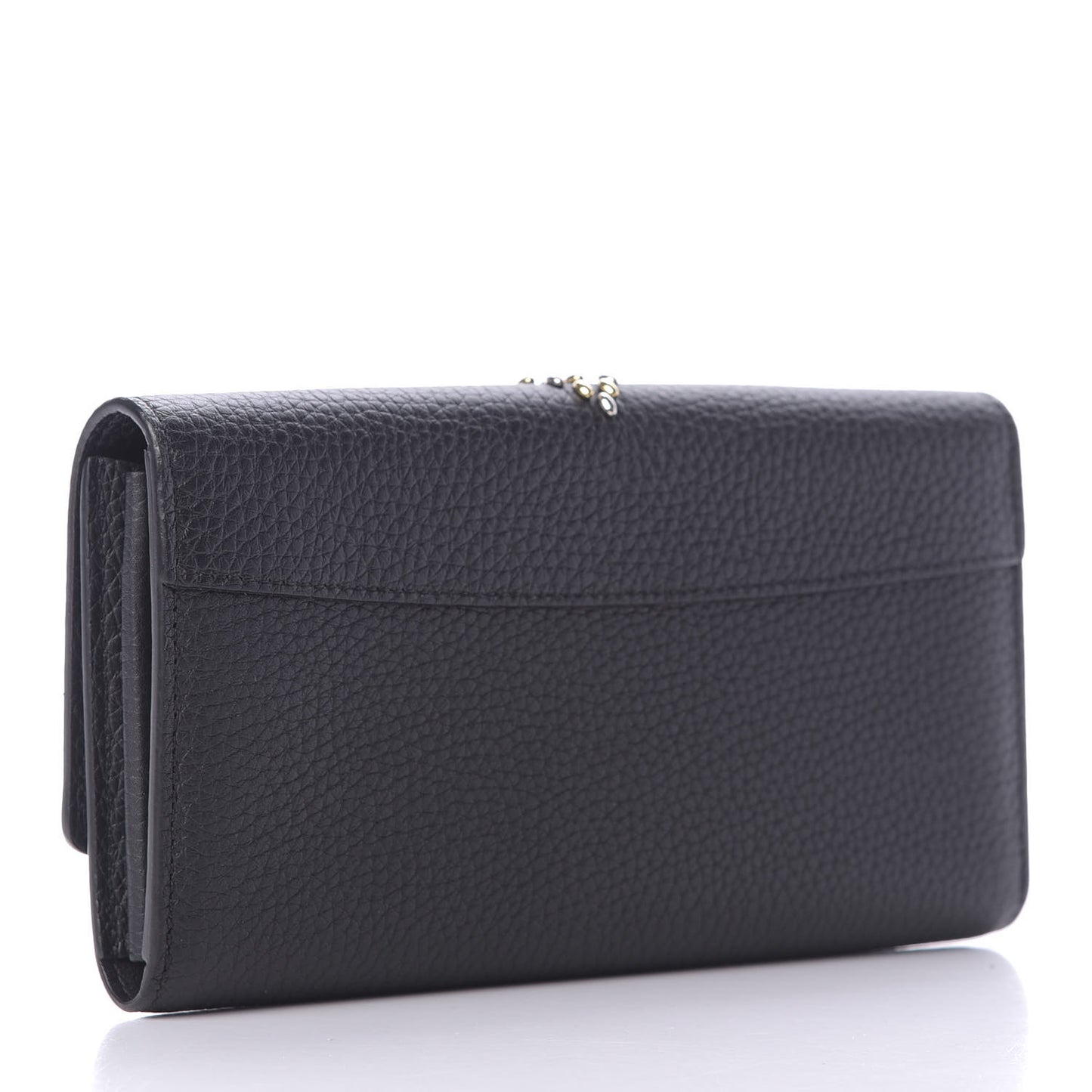 Taurillon Studded Fleur de Lys Capucines Wallet Black