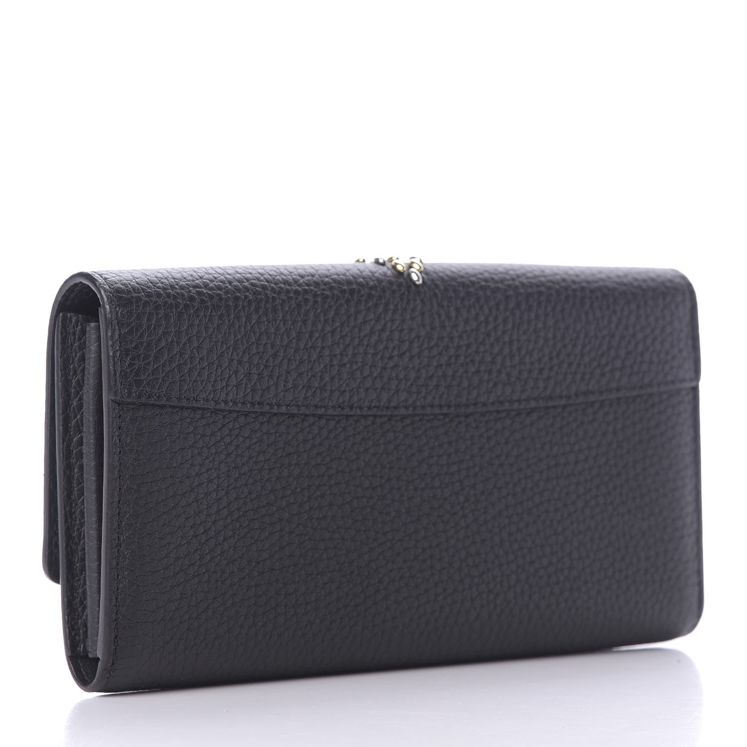 Louis Vuitton Taurillon Studded Fleur de Lys Capucines Wallet Black 3 of 8