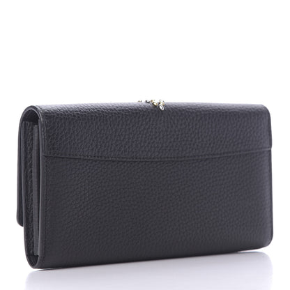 Louis Vuitton Taurillon Studded Fleur de Lys Capucines Wallet Black 3 of 8