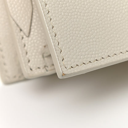Saint Laurent Grain De Poudre Monogram Cassandra Clasp Bag Vintage White 14 of 18