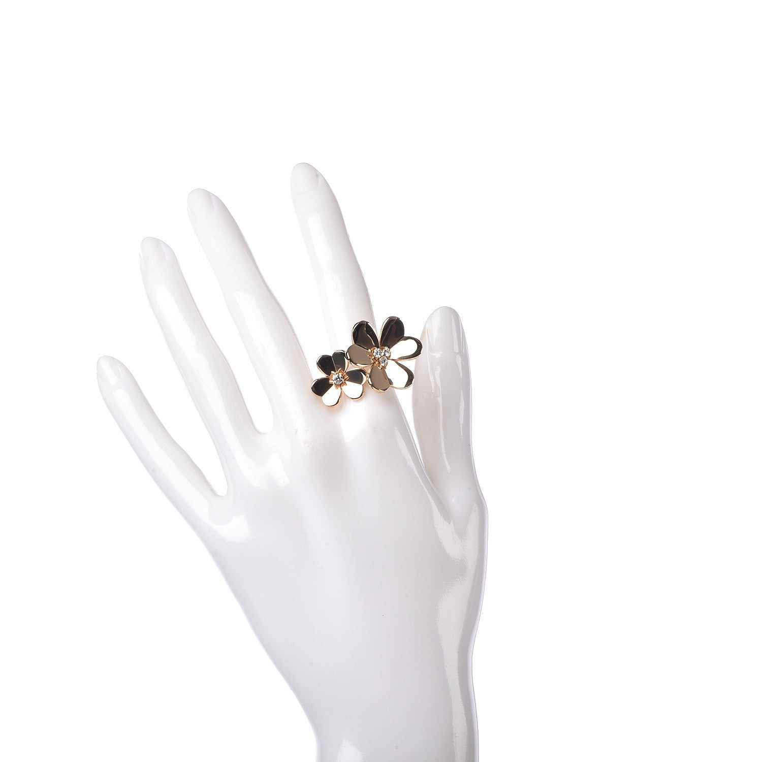 Van Cleef & Arpels 18K Yellow Gold Diamond Frivole Between The Finger Ring 51 5.75 2 of 6
