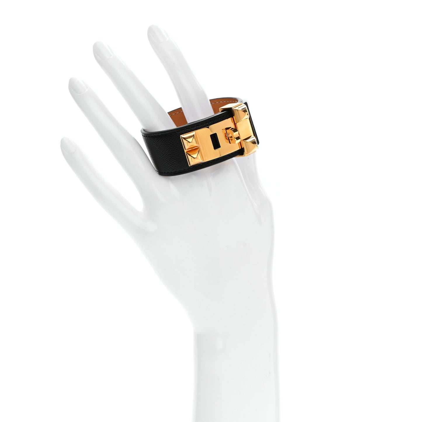 Madame Calfskin Collier de Chien 24 Bracelet T1 Black
