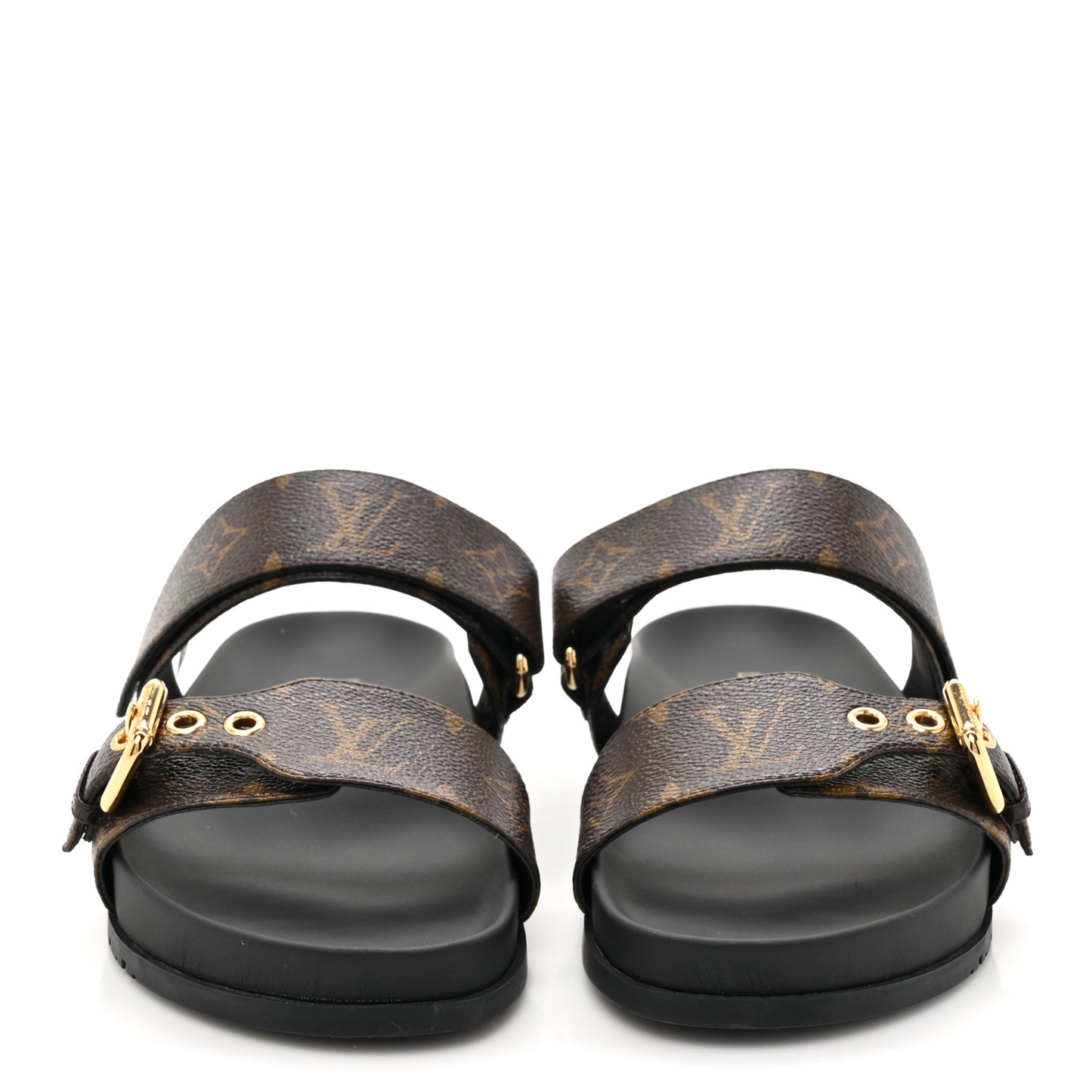 Monogram Bom Dia Mule Sandals 38.5 Black
