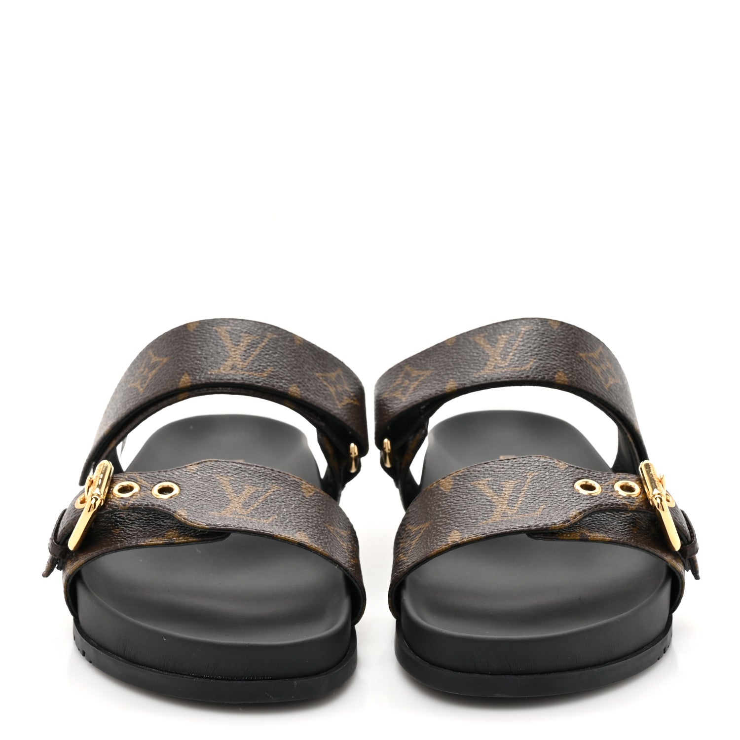 Louis Vuitton Monogram Bom Dia Mule Sandals 38.5 Black 2 of 11
