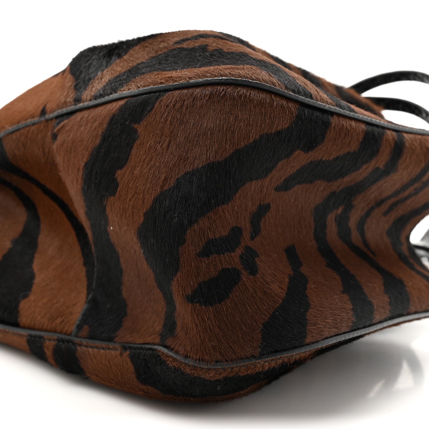 Alaia Pony Hair Zebra Print Snakeskin Rose-Marie 19 Bag Brown Black 8 of 9