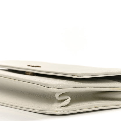 Chanel Caviar Camellia Embossed Wallet On Chain WOC White 11 of 11