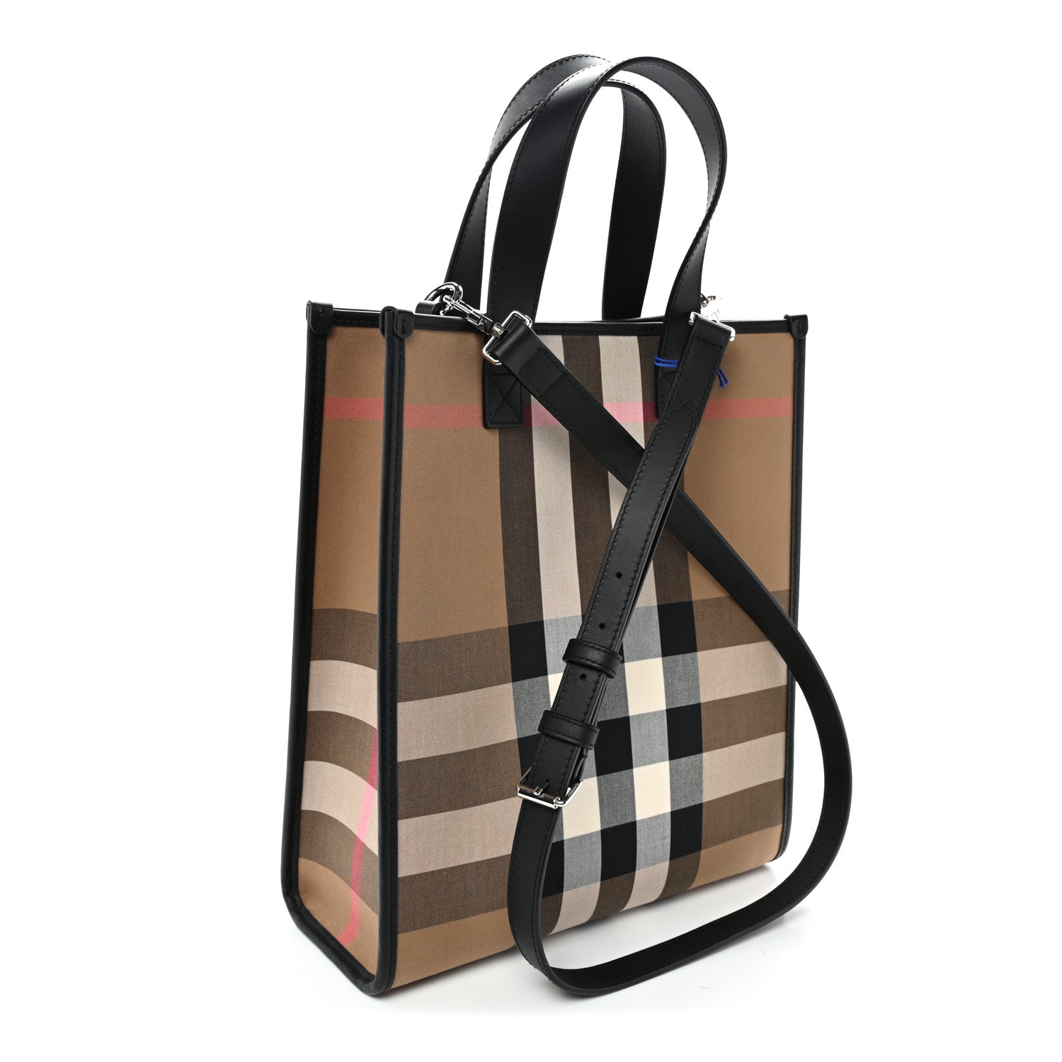 Burberry Calfskin House Check Small N/S Tote Black 1890326