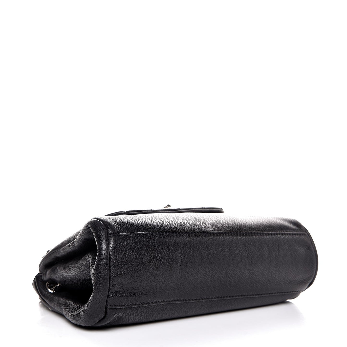 Caviar Quilted Accordion Mademoiselle Flap Black