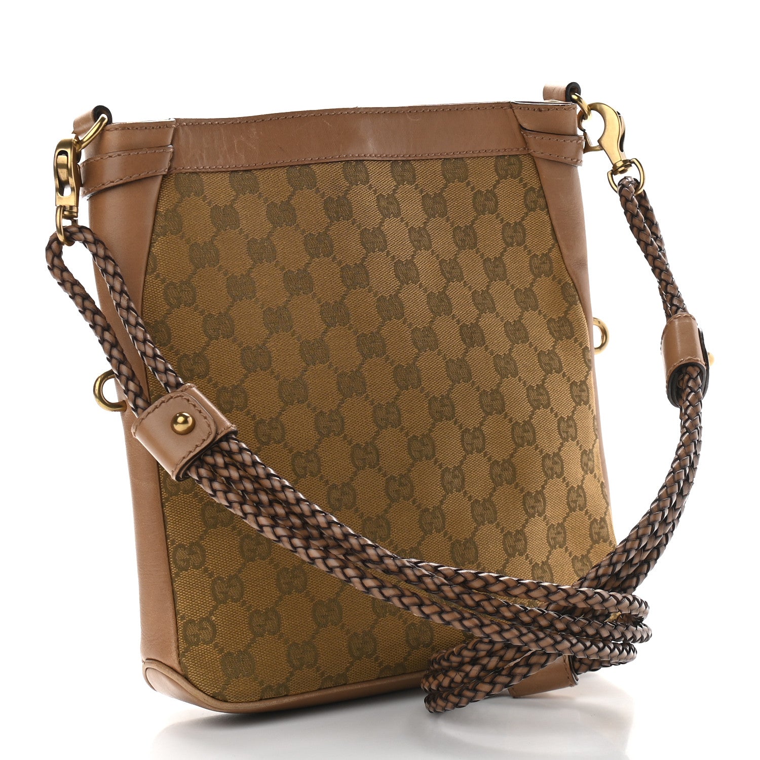 Gucci Monogram Braided Shoulder Bag Brown 2 of 8