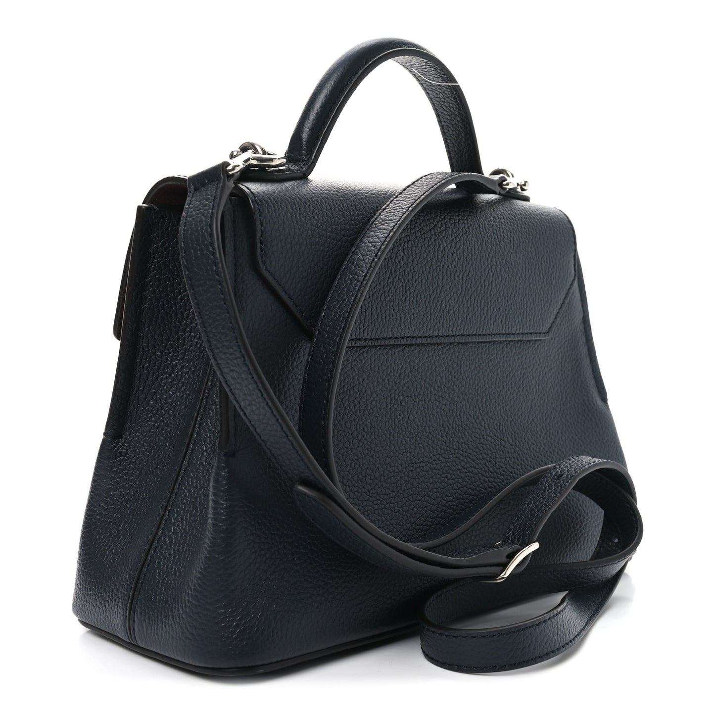 Small Classic Grain Calfskin Mini Seaton Midnight Blue