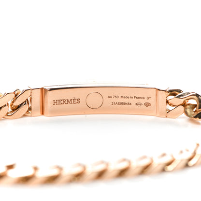 Hermes 18K Rose Gold Diamond PM Kelly Gourmette Bracelet ST 4 of 5