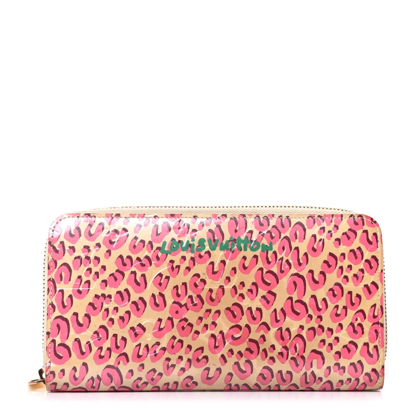 Vernis Leopard Zippy Wallet Blanc Corail