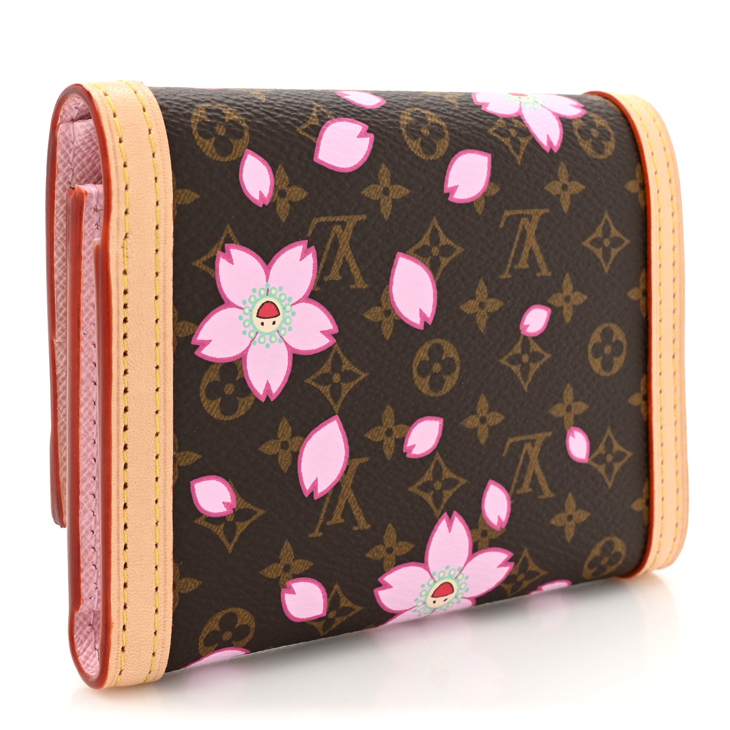 Louis Vuitton LV X TM Monogram Cherry Blossom Victorine Wallet Sakura Brown 3 of 8