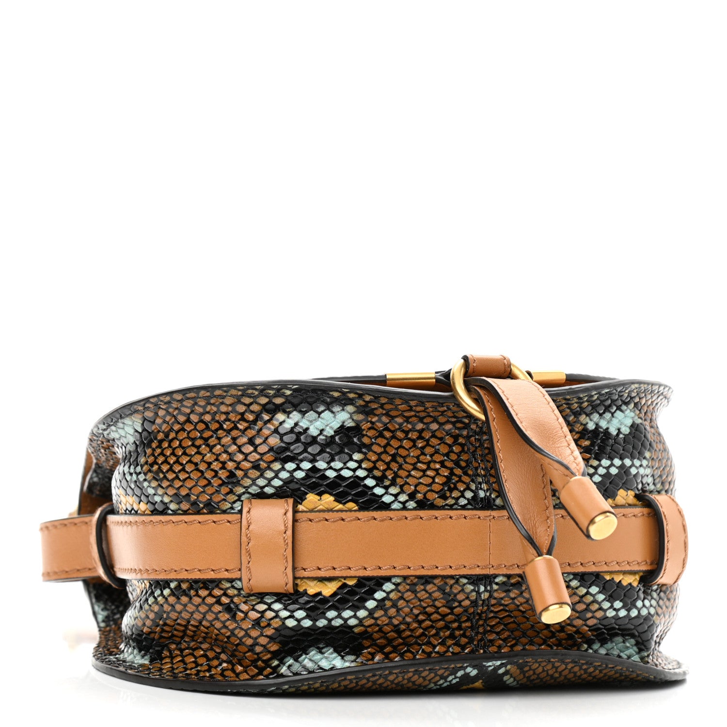 Chloe Python Calfskin Embossed Mini Marcie Round Crossbody Bag Multicolor 4 of 10