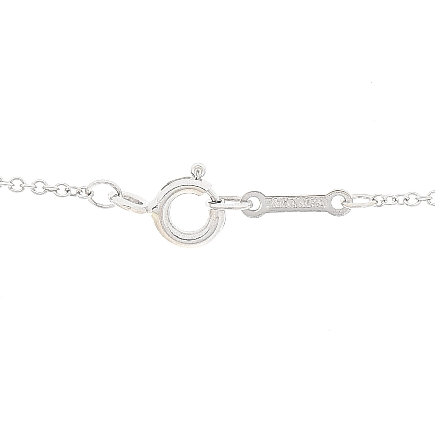 18K White Gold Diamond Paloma Picasso Olive Leaf Pendant Necklace