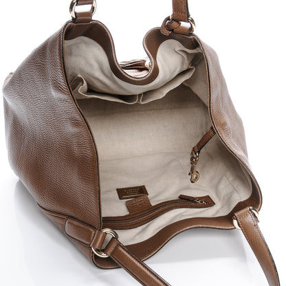 Gucci Pebbled Calfskin Medium Soho Shoulder Bag Brown 5 of 12