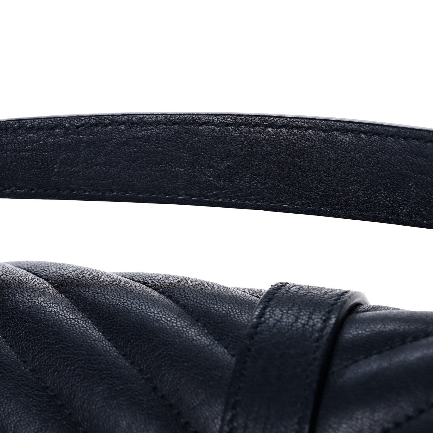 Sheepskin Matelasse Chevron Monogram Large College Satchel Navy Blue
