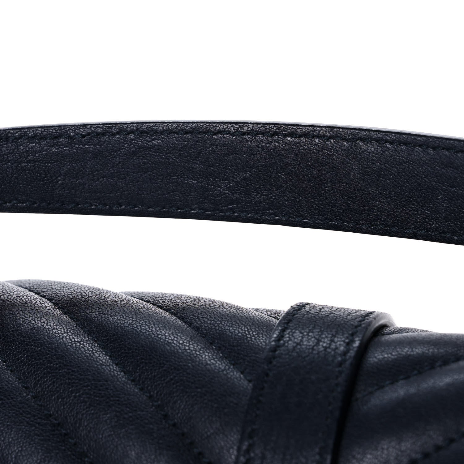 Saint Laurent Sheepskin Matelasse Chevron Monogram Large College Satchel Navy Blue 15 of 16