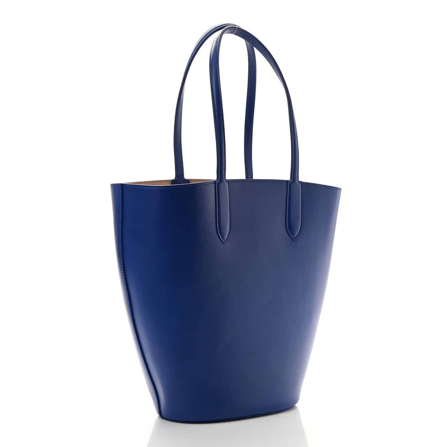 Grained Calfskin Skull Open Shopper Tote Blue