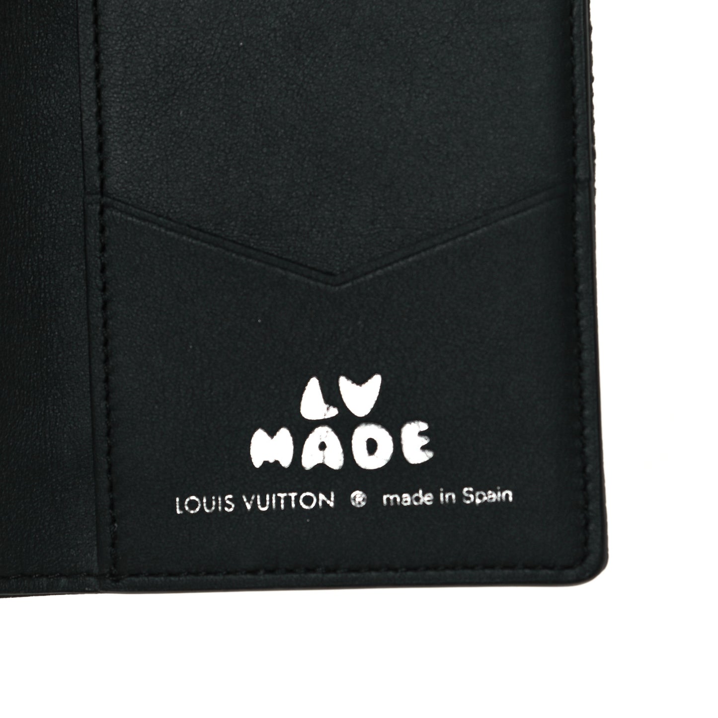X NIGO Taurillon Monogram Denim Drip Pocket Organizer Black