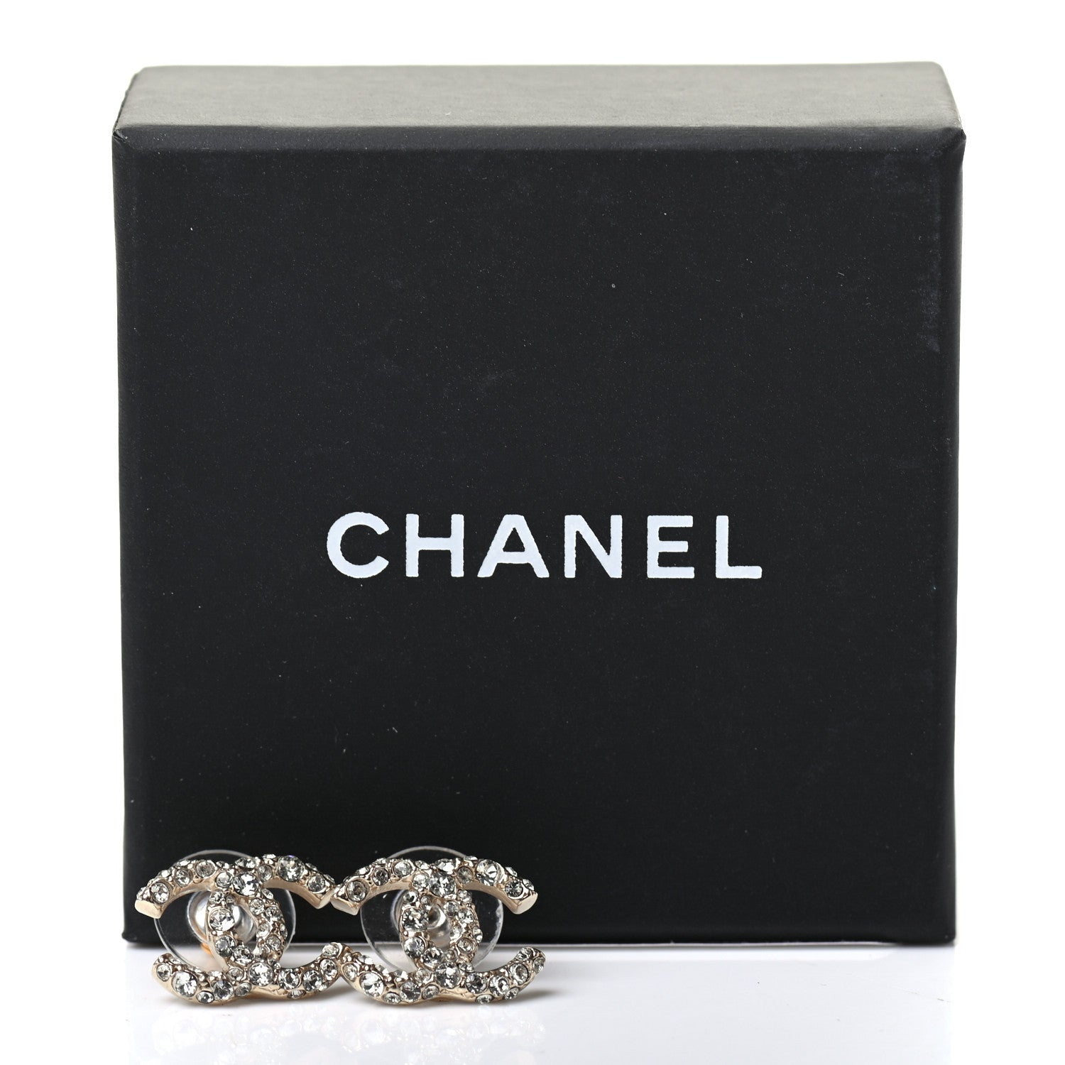 Chanel Crystal Mini CC Earrings Gold 5 of 5