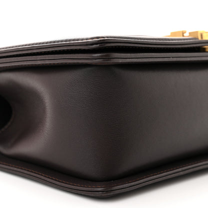Chanel Calfskin Quilted Medium Boy Flap Dark Brown 9 of 11