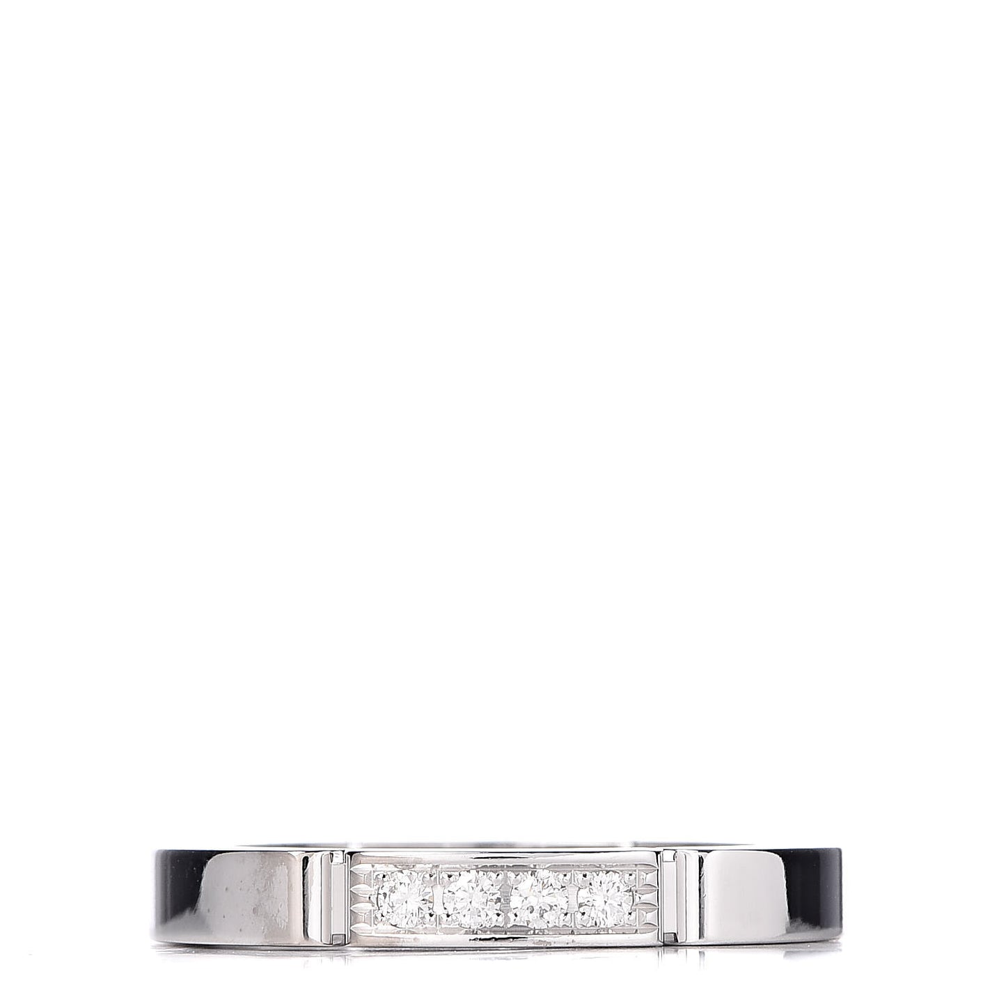 18K White Gold Diamond Maillon Panthere Wedding Band Ring 47 4
