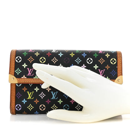 Louis Vuitton Monogram Multicolor Porte Tresor International Wallet Black 2 of 18