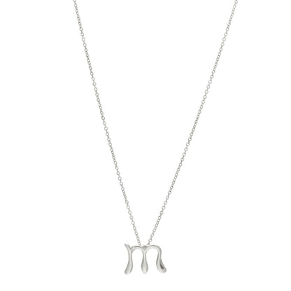 Tiffany Sterling Silver Elsa Peretti Letter M Pendant Necklace 1 of 6