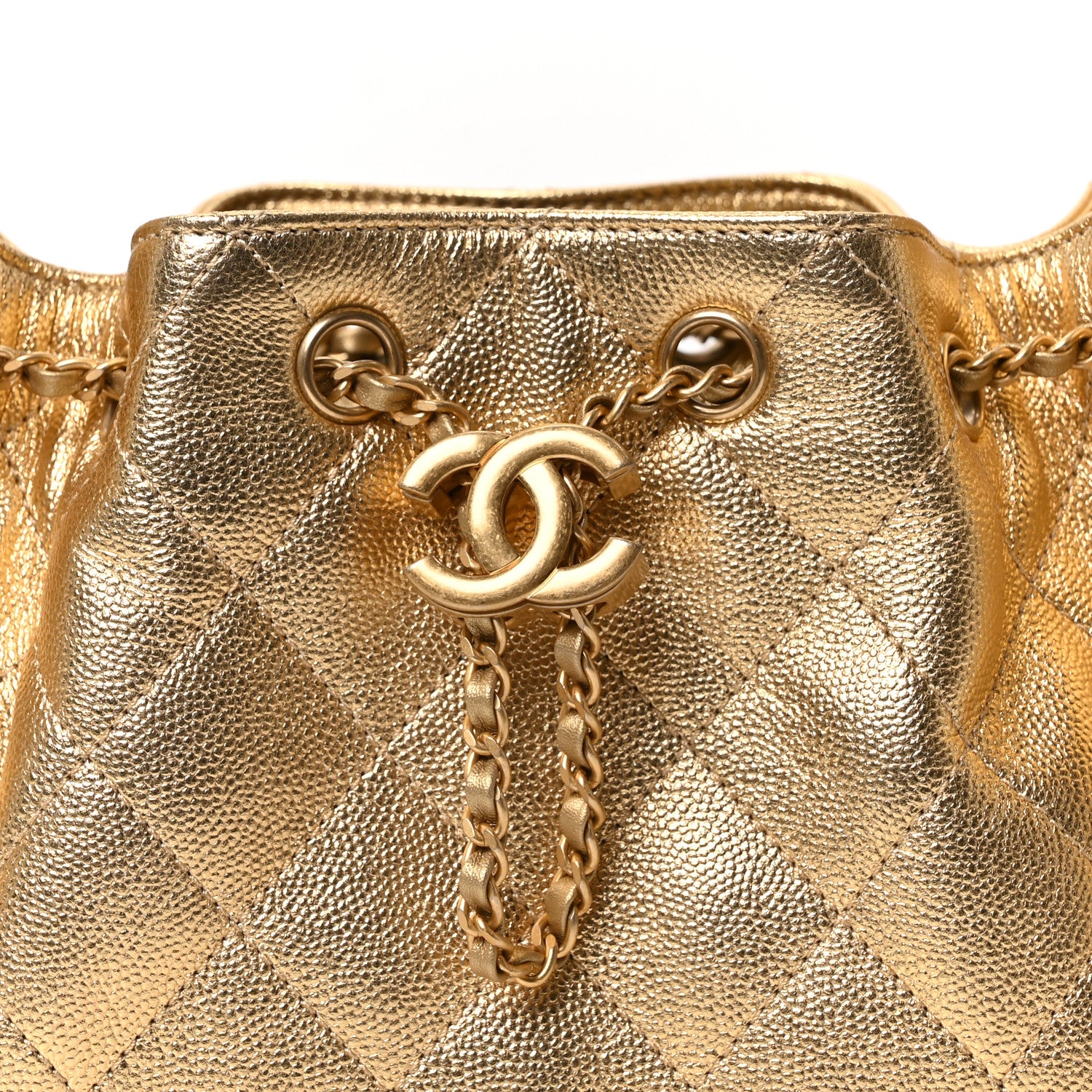 Chanel Metallic Caviar Quilted Mini Chanel 25 Handbag Gold 8 of 11