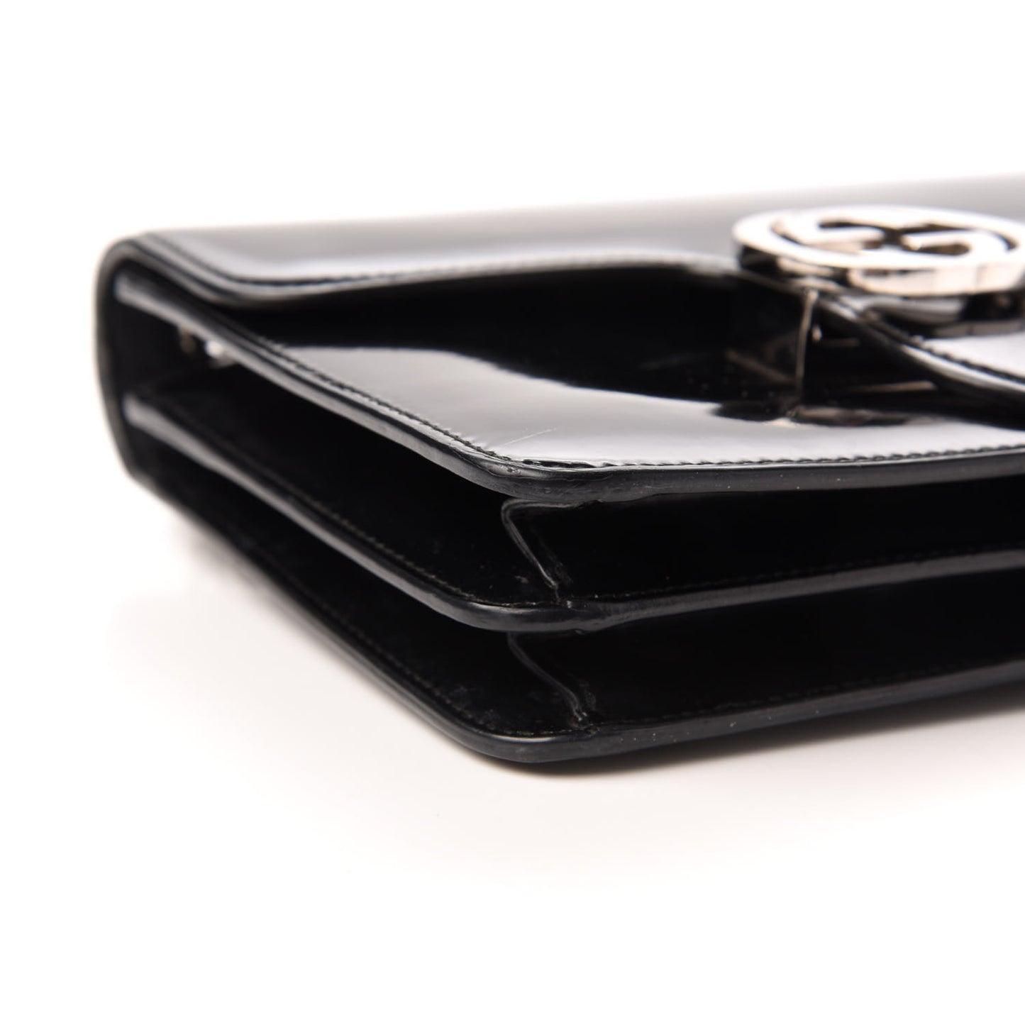 Shade Lux Calfskin Small Interlocking G Shoulder Bag Black