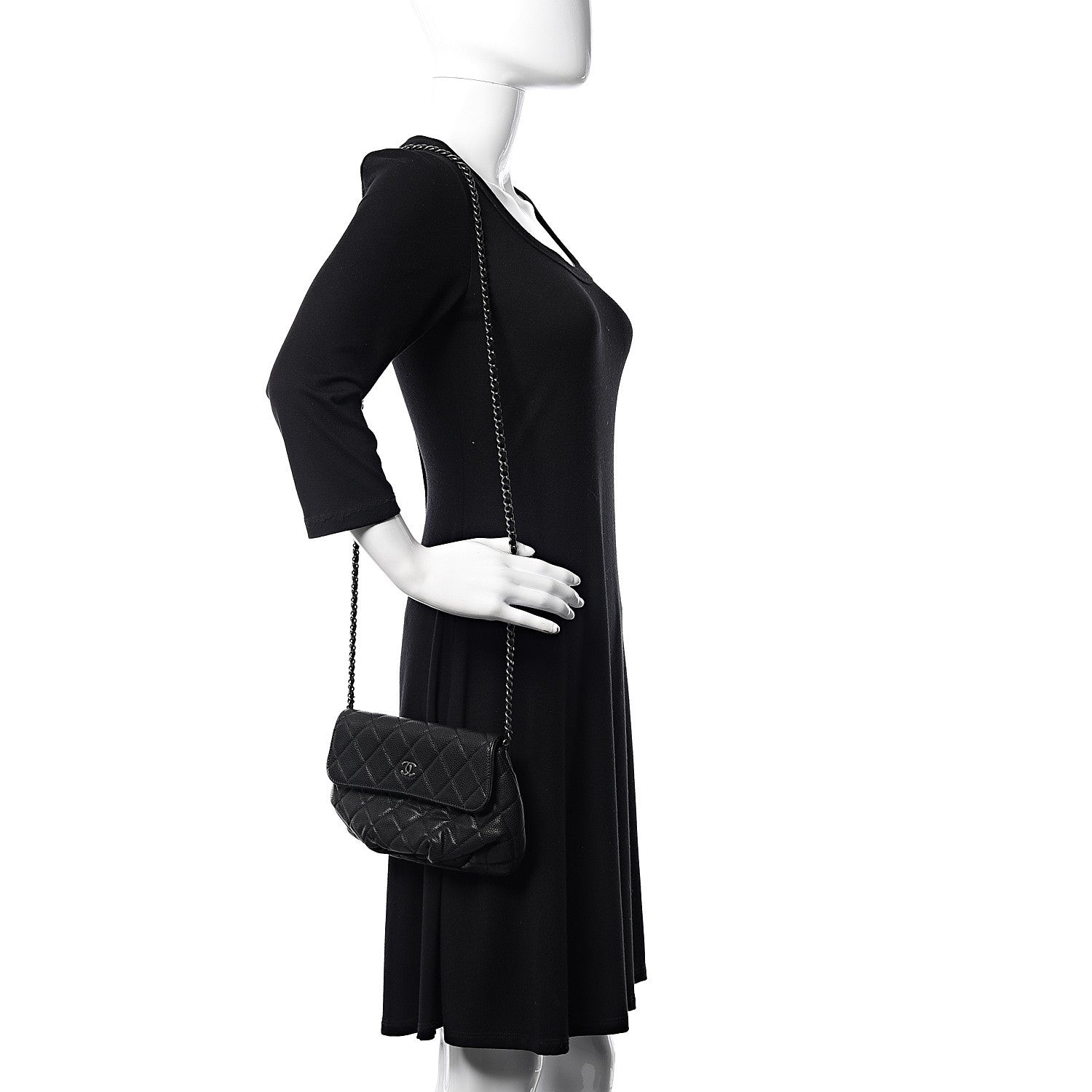 Chanel Caviar Quilted Crossbody Bag Black 2 of 11