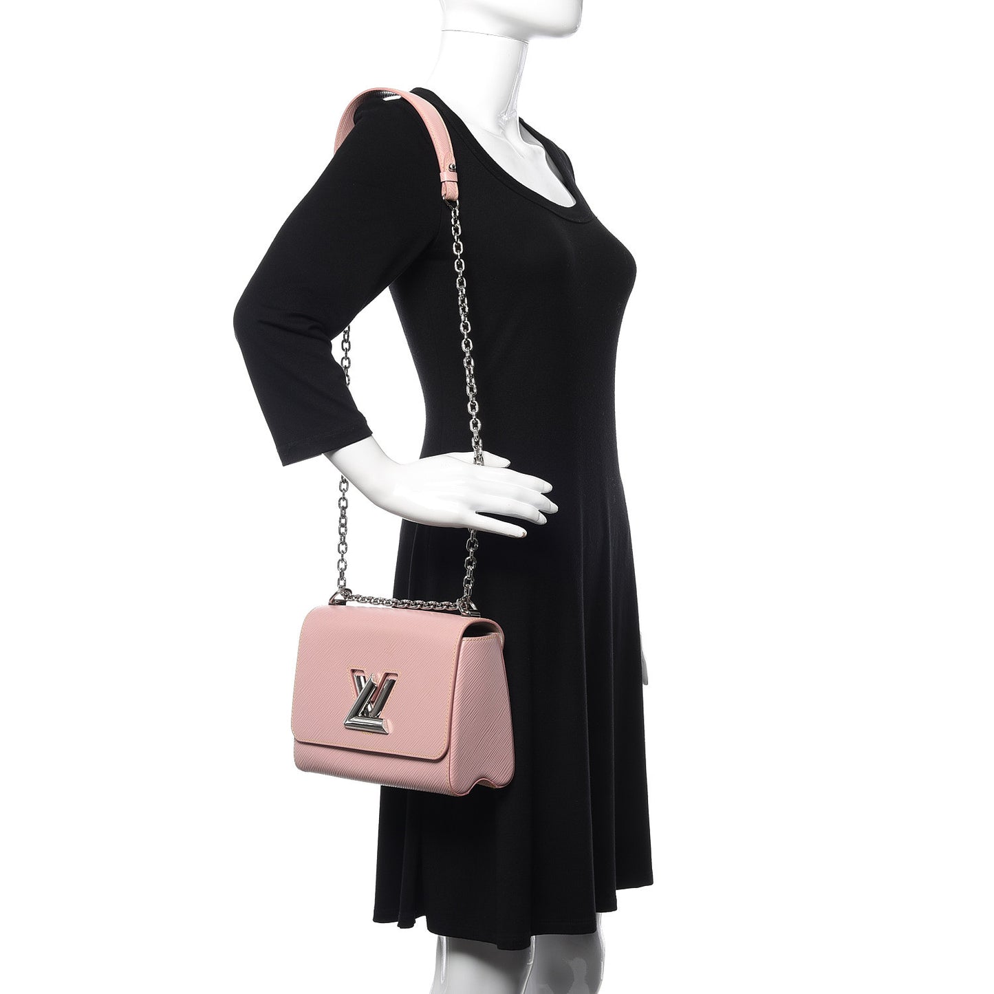 Epi Twist Shoulder Bag MM Rose Ballerine