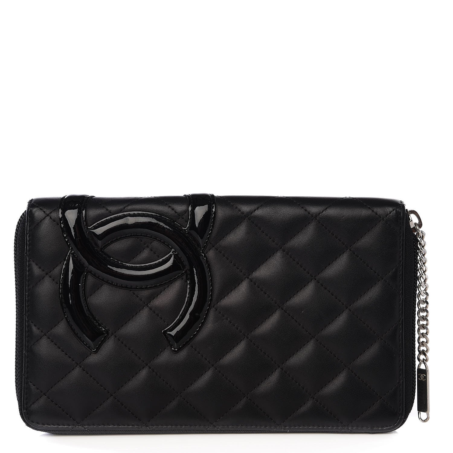 Chanel Calfskin Quilted Cambon Zip Around Organizer Wallet Black 1 of 10
