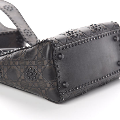 Christian Dior Lambskin Studded Matte Cannage Medium Lady Dior So Black 8 of 9