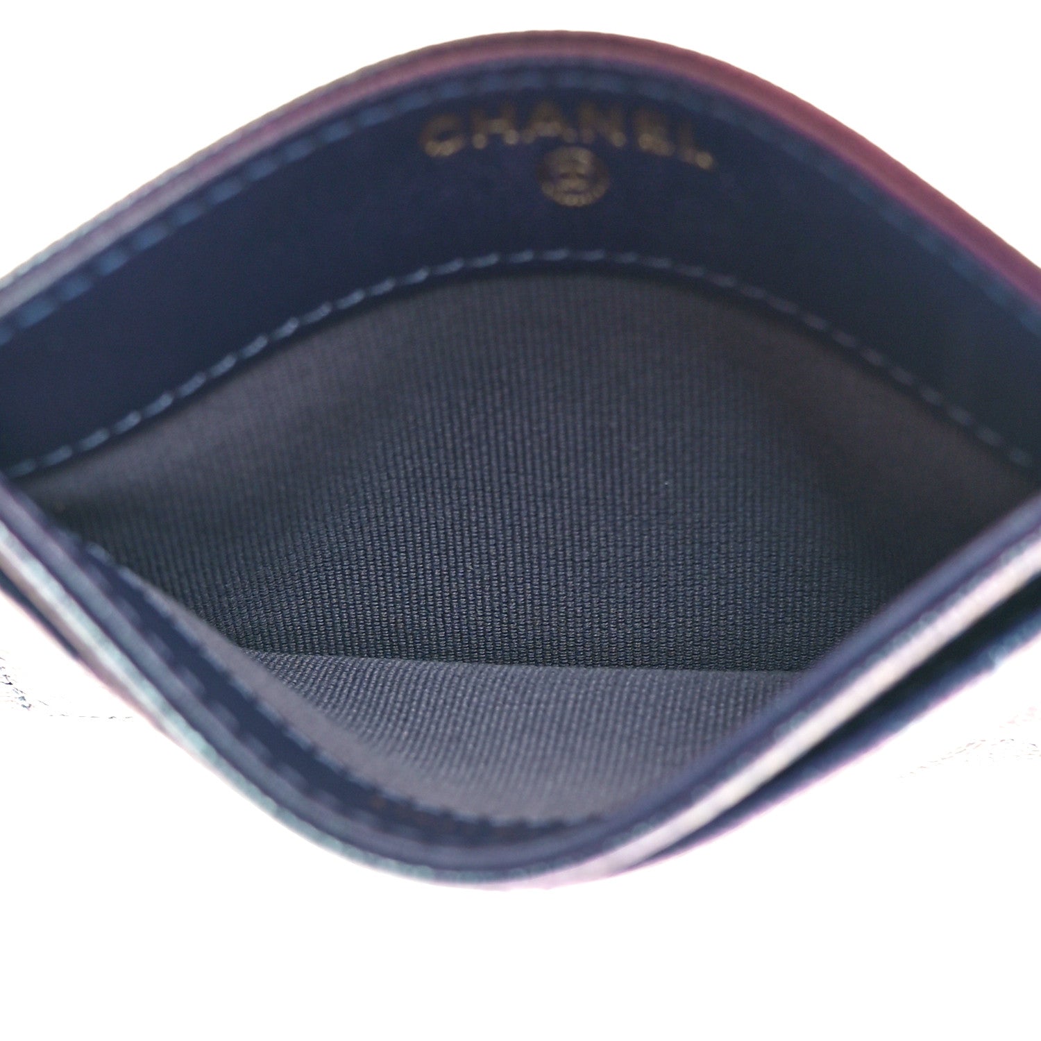 Chanel Iridescent Caviar Quilted Card Holder Dark Blue 5 of 9