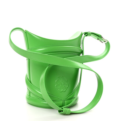 Alexander McQueen Calfskin Mini Curve Bucket Bag Green 3 of 9
