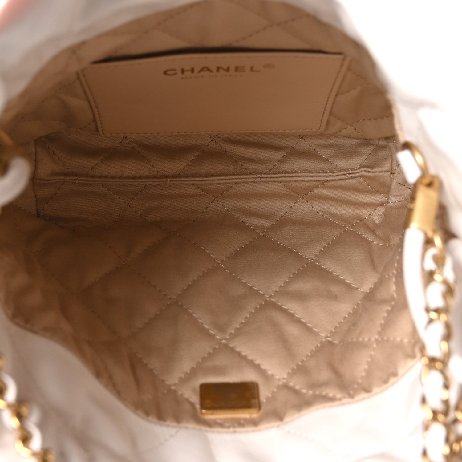 Chanel Shiny Calfskin Quilted Mini Chanel 22 White Black 4 of 9