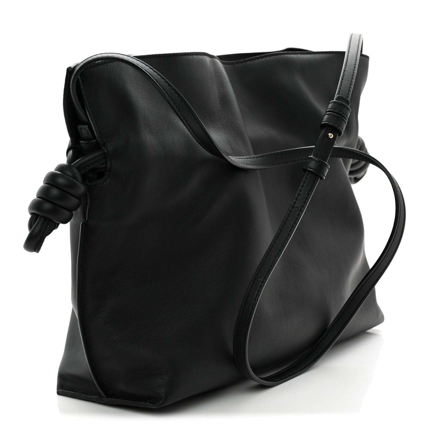 Loewe Nappa Medium Flamenco Knot Bag Black 1889221 – FASHIONPHILE