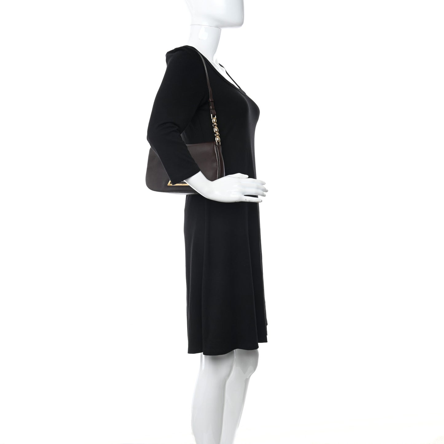 Goatskin Malice Shoulder Bag Dark Brown