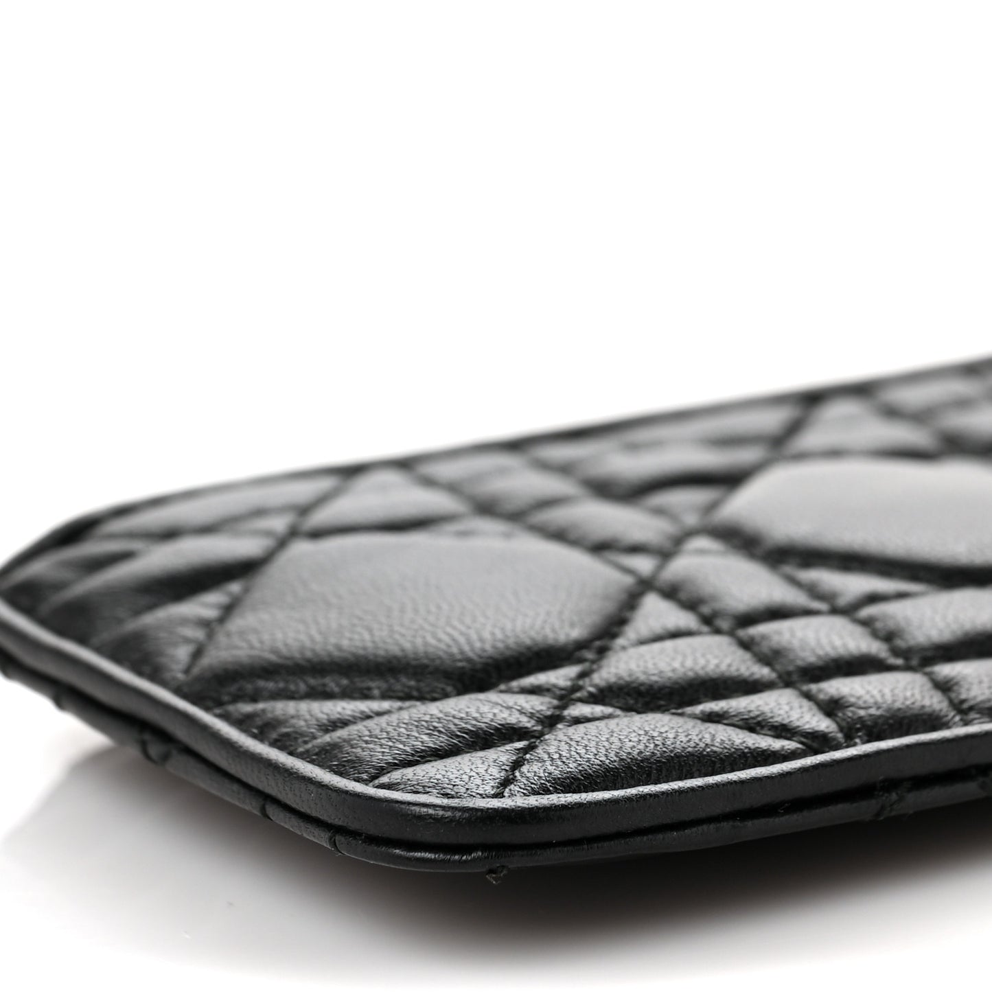 Lambskin Cannage Lady Dior Key Pouch Black