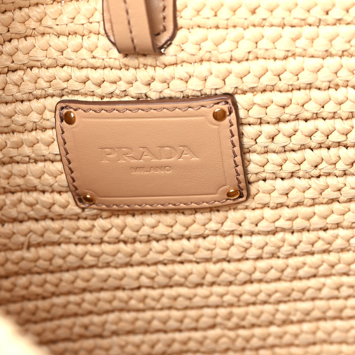 Yarn Raffia Effect Crochet Embroidered Logo Hobo Naturale