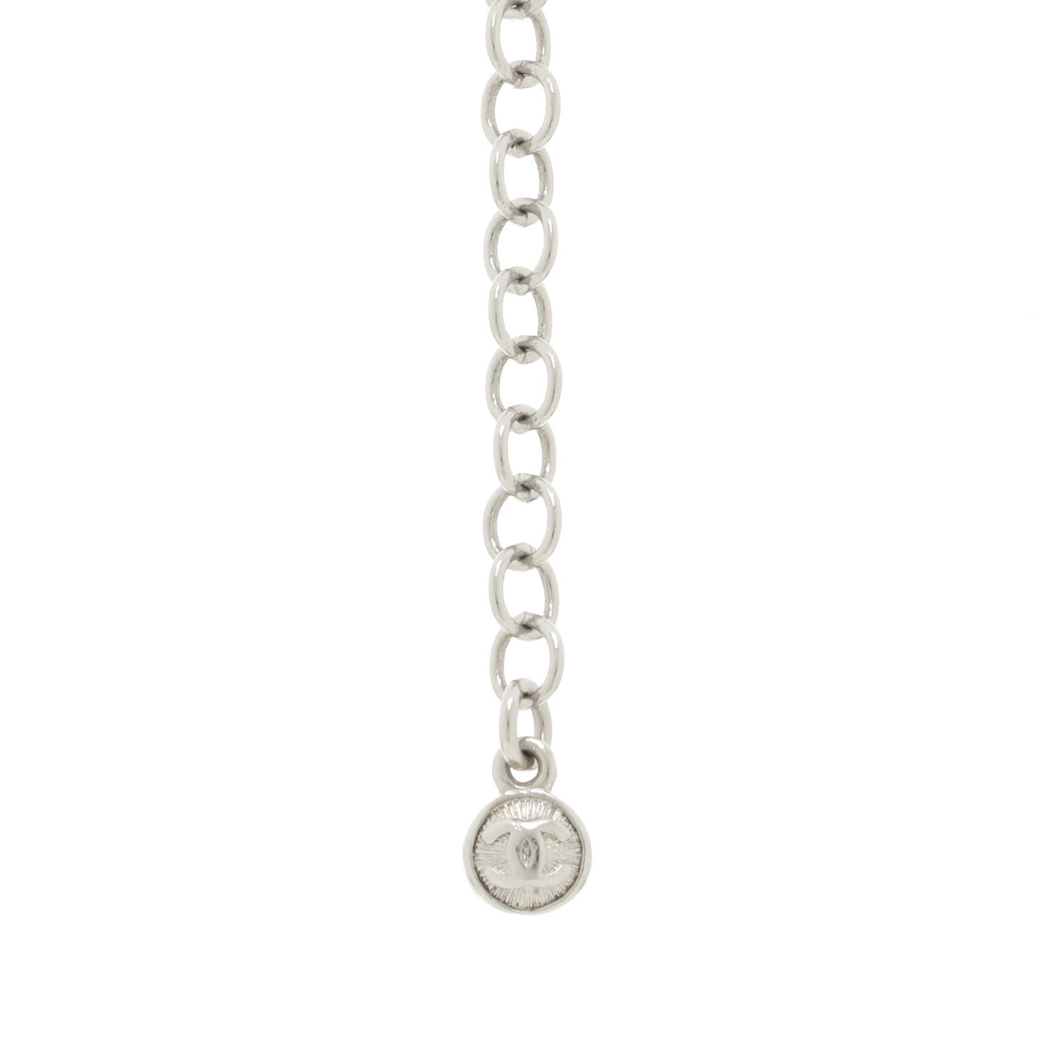 Chanel Pearl Cluster CC Long Necklace Silver 6 of 7
