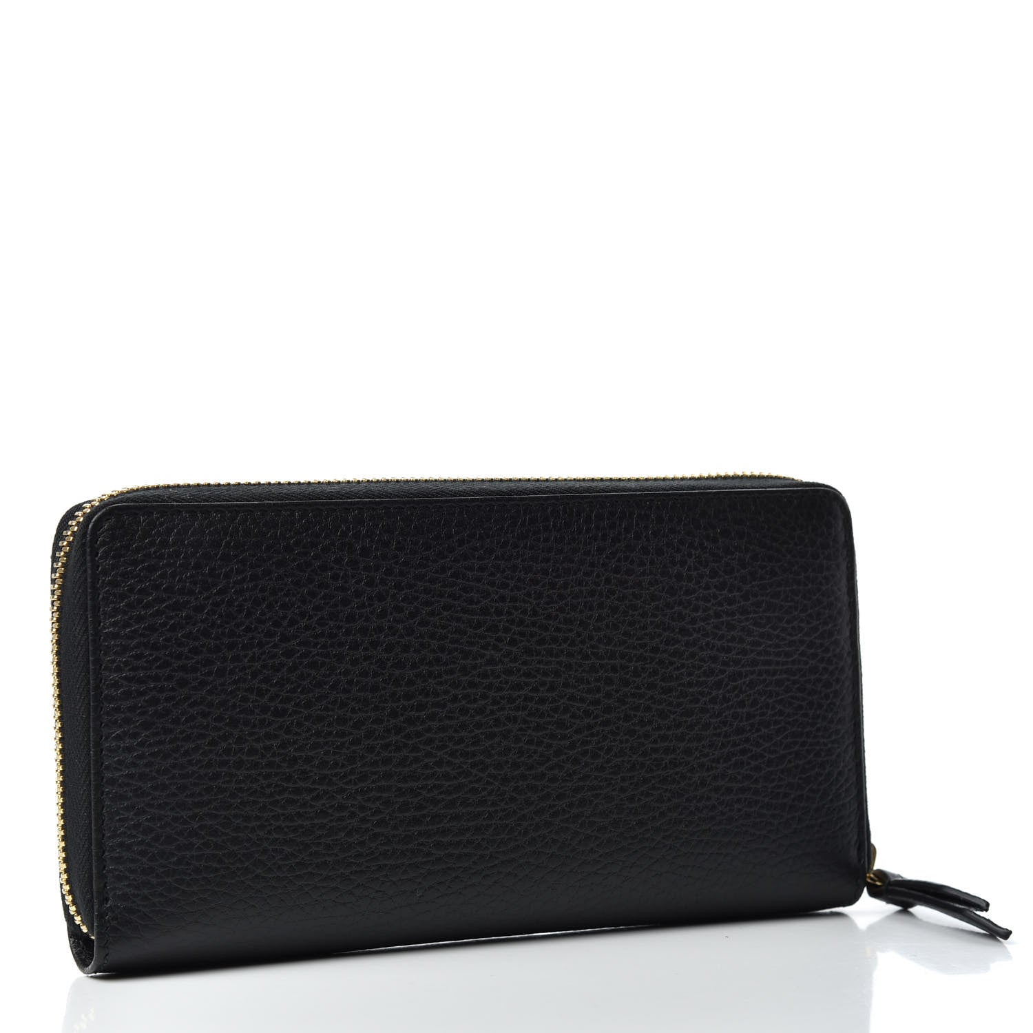 Gucci Dollar Calfskin GG Marmont Zip Around Wallet Black 3 of 6